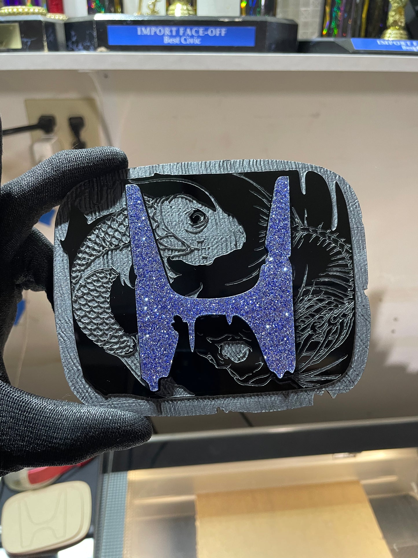 Koi Fish Inspired Drippy H Badges