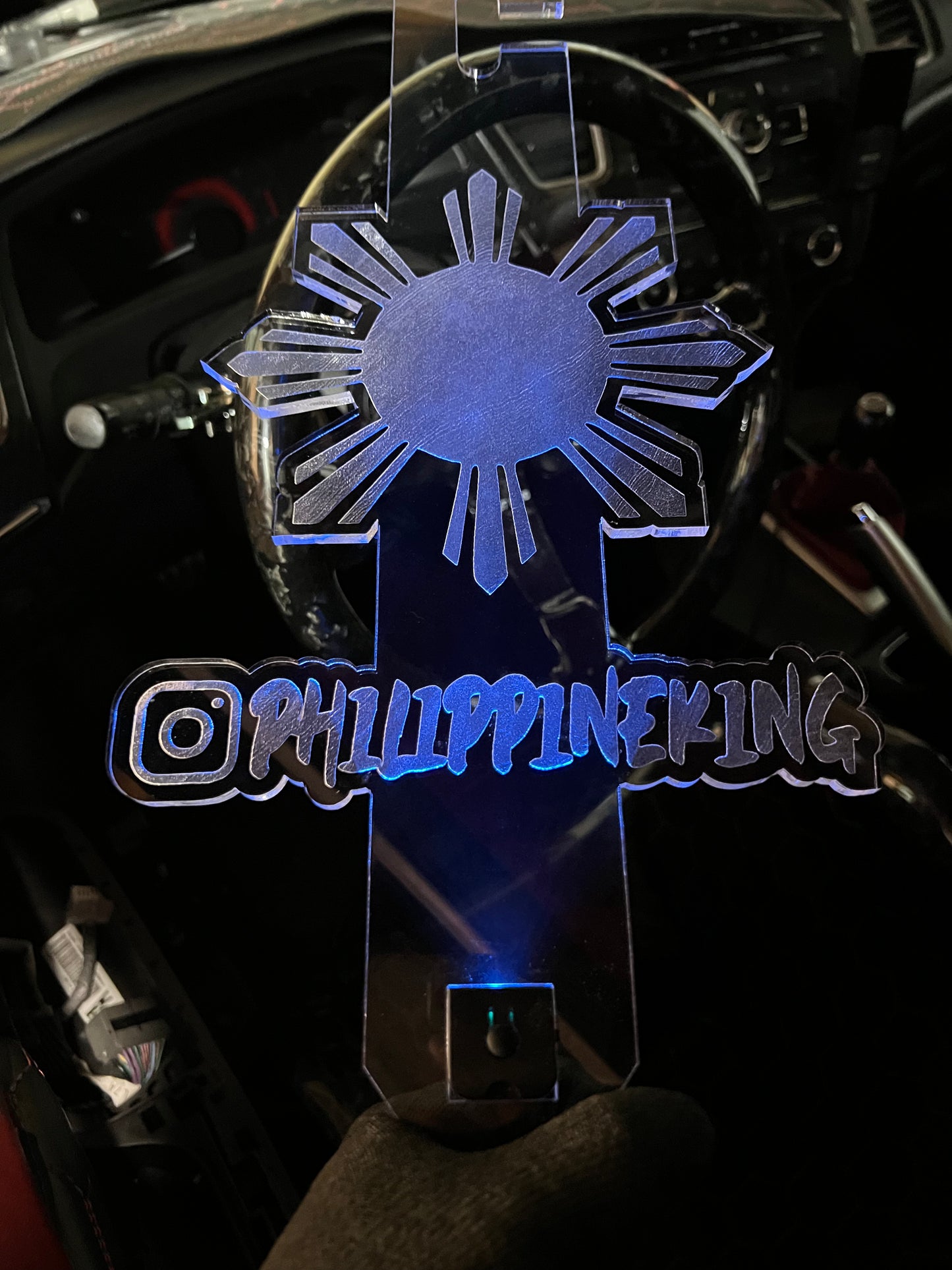 CLEAR HOOD/TRUNK PROP WITH LED LIGHT