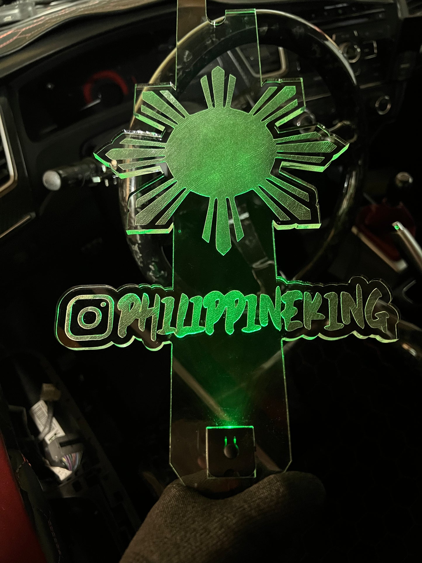 CLEAR HOOD/TRUNK PROP WITH LED LIGHT