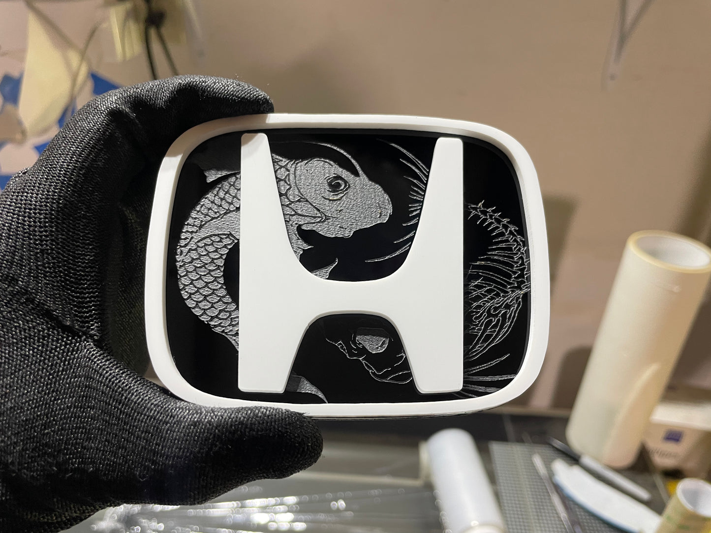 Koi Fish Inspired V2 H Badges