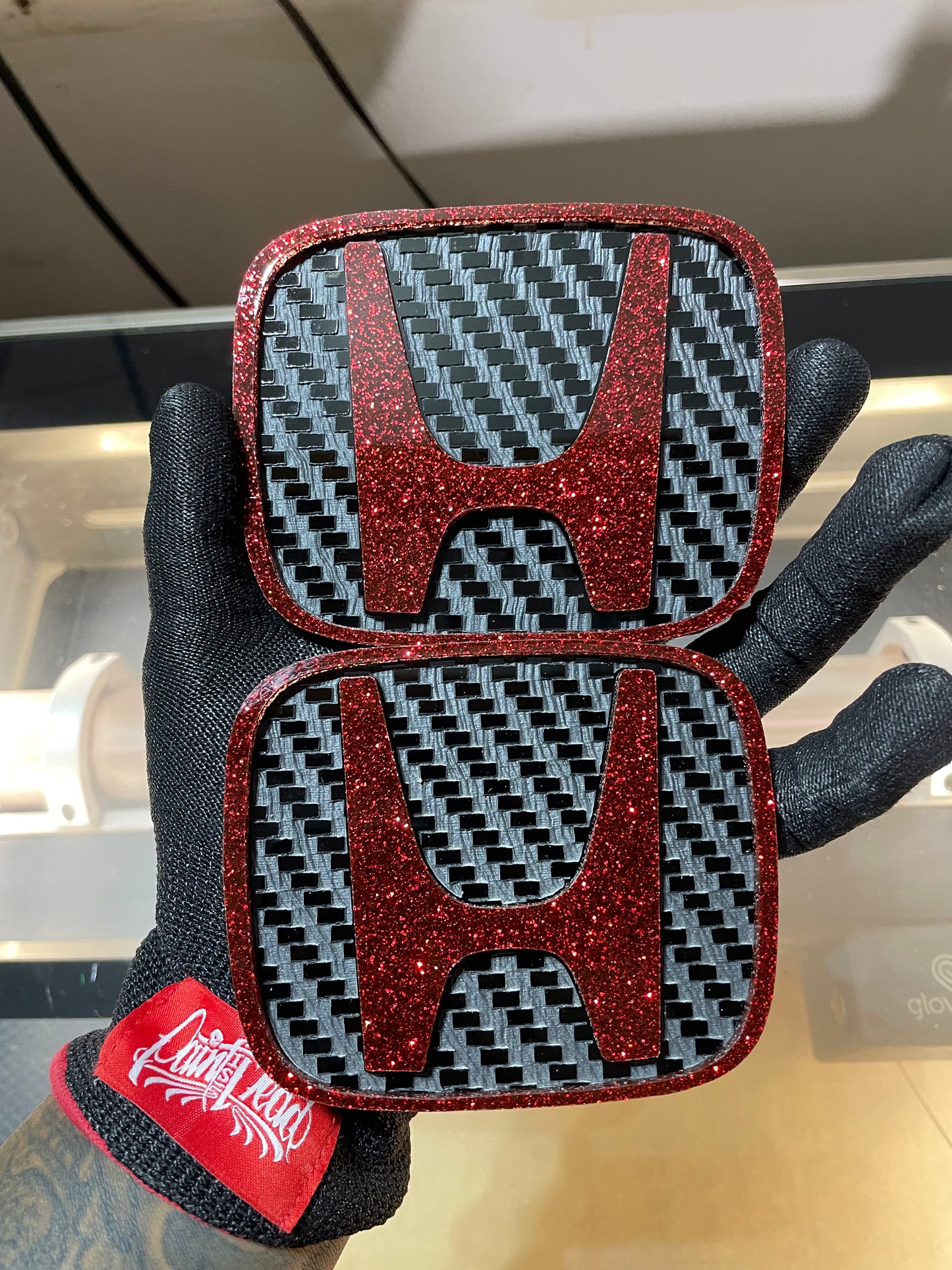 Carbon Look Honda V2 Badges